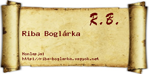 Riba Boglárka névjegykártya